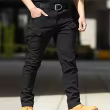 Men Fashion Cargo Pants Solid Color Multi-Pockets Waterproof Trousers Fall Casual Jogger Pants Sweatpants - AliExpress 
