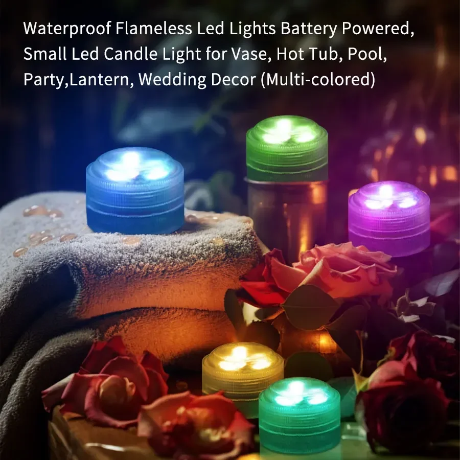 3 المصابيح RGB تحت الماء ليلة Led مصابيح غاطسة بطارية مصباح تعمل حديقة السباحة إضاءة حمام السباحة لحفل الزفاف زهرية السلطانية