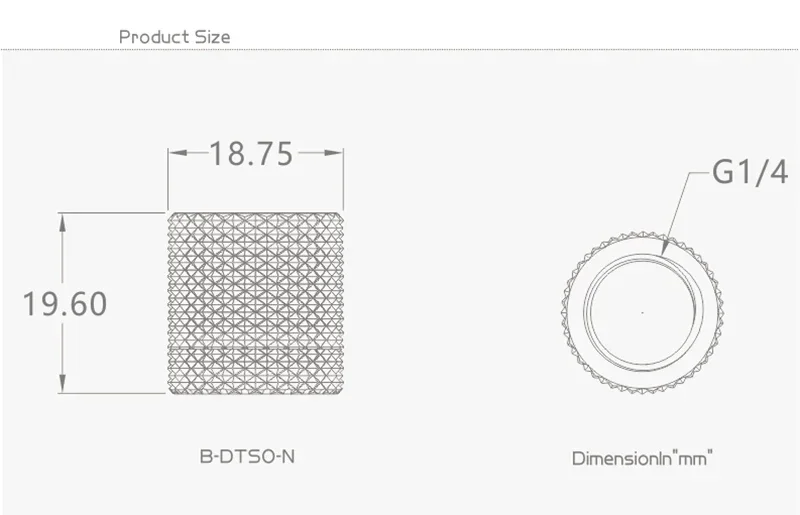 BYKSKI B-DTSO-N G1/4'' Extender 20mm Fitting 360 Degrees Rotary Adapter Female to Female Double-sided Thread