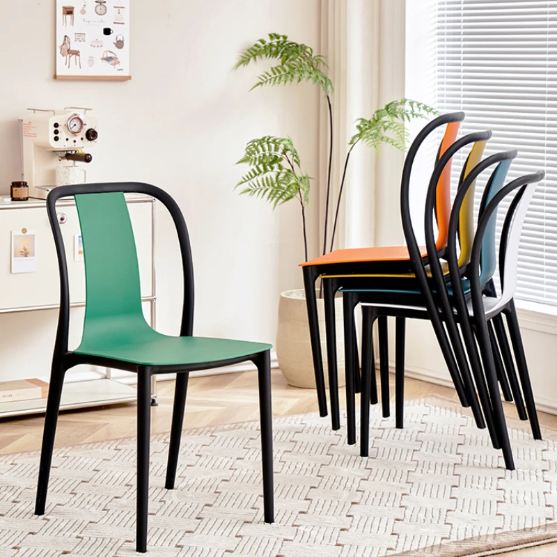 

Plastic backrest chair, thickened, foldable dining table, stool, hotel balcony, living room, leisure, new Chinese style