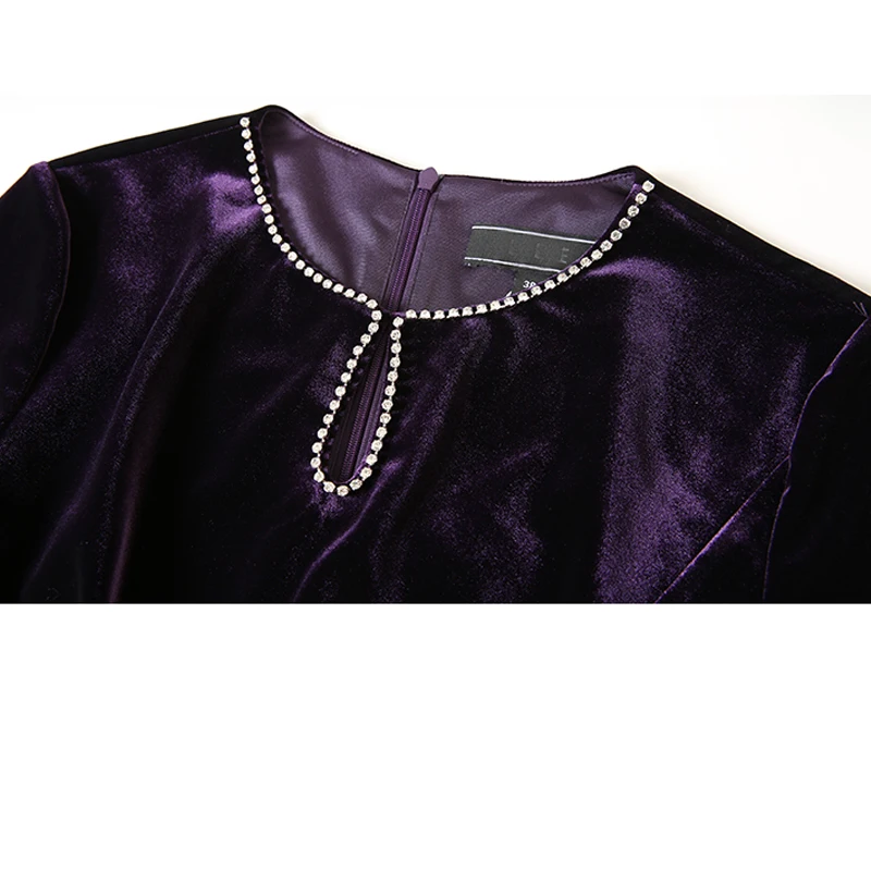 Vestido de mujer de terciopelo de seda natural pura, ropa de mujer de moda elegante y lujosa para ocasiones informales de negocios, suave y suave.