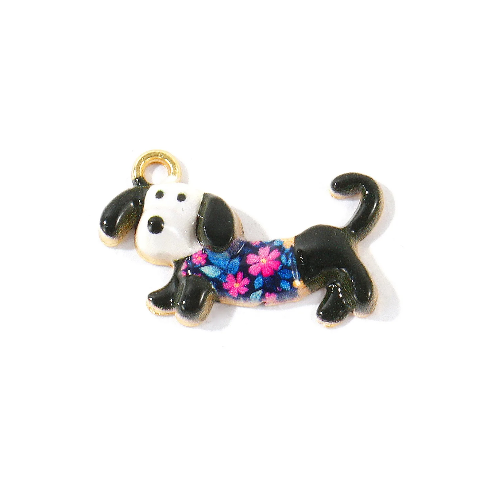 10 Stück Niedliche Cartoon-Hund-Tier-Motive Anhänger, Vergoldet, Mehrfarbige Emaille-Anhänger für Frauen, DIY Halskette Ohrringe Schmuck Geschenk – Detail 5