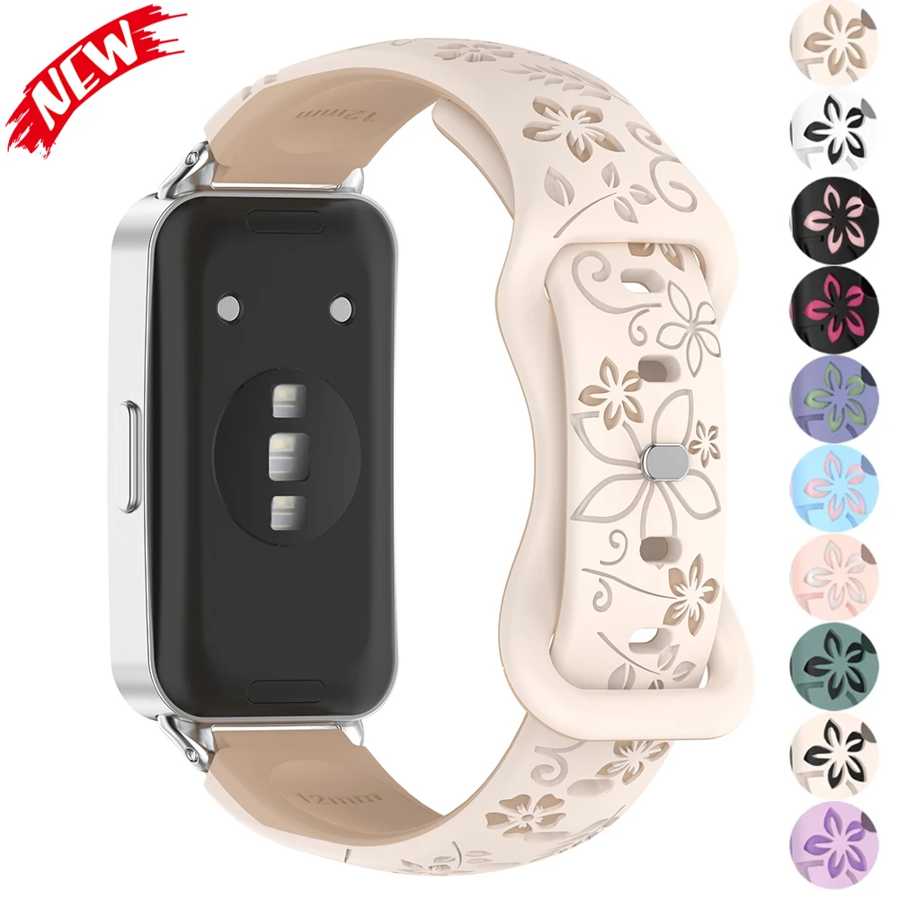 Silikonarmband für Huawei Watch 10 9 8 Wasserdichtes Armband mit Gravurmuster für Huawei Band 10 9 8 Zweifarbiges Band-Zubehör