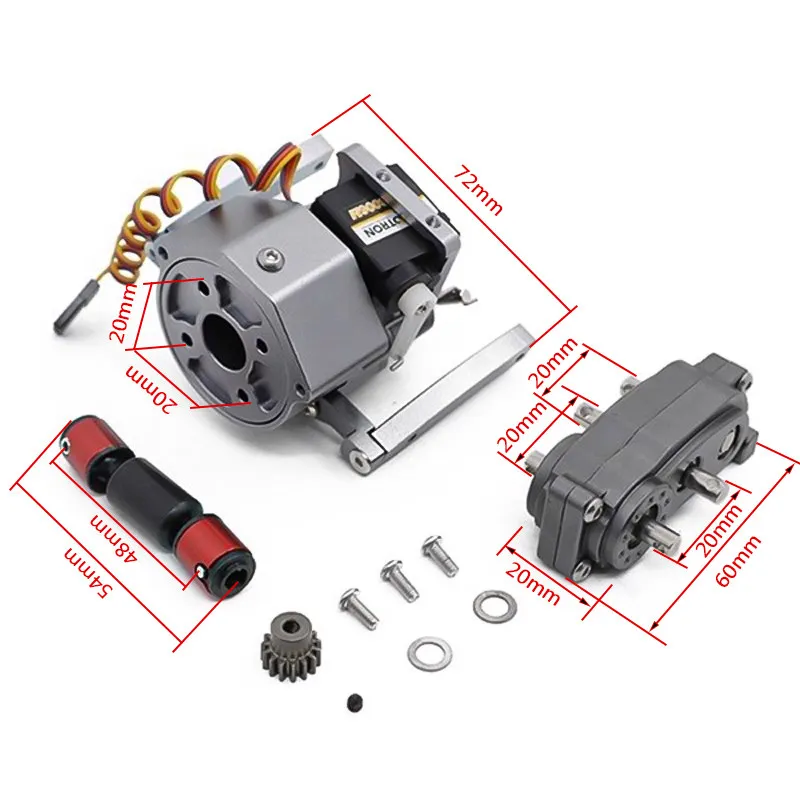 Für RC-Auto Frontmotor-Getriebe Vorderes Getriebe Verteilergetriebe für 1/10 Crawler Axial SCX10 & II Upgrade-Teile