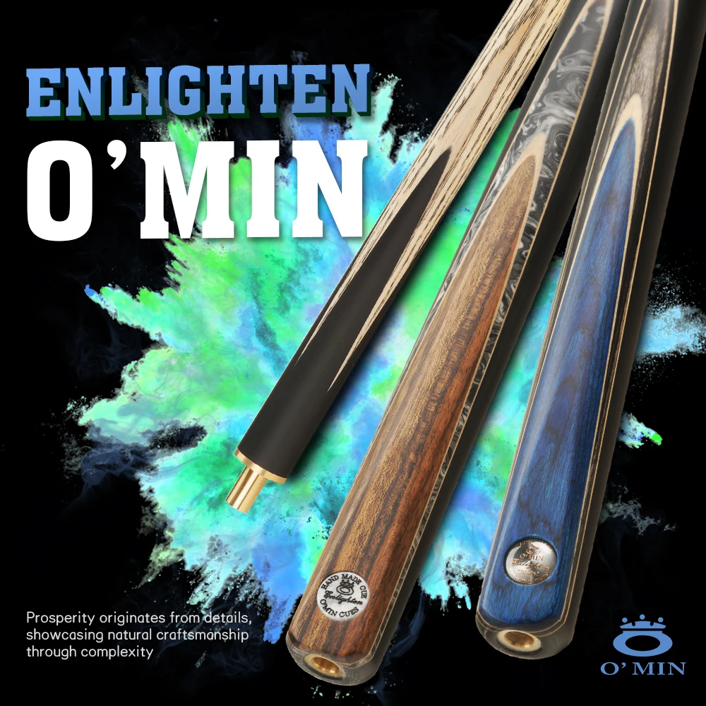 

Оригинальный бильярдный кий O'min Enlighten, цельный наконечник 9,8 мм, высококачественный древесный вал из ясеня, профессиональный бильярд с подарками
