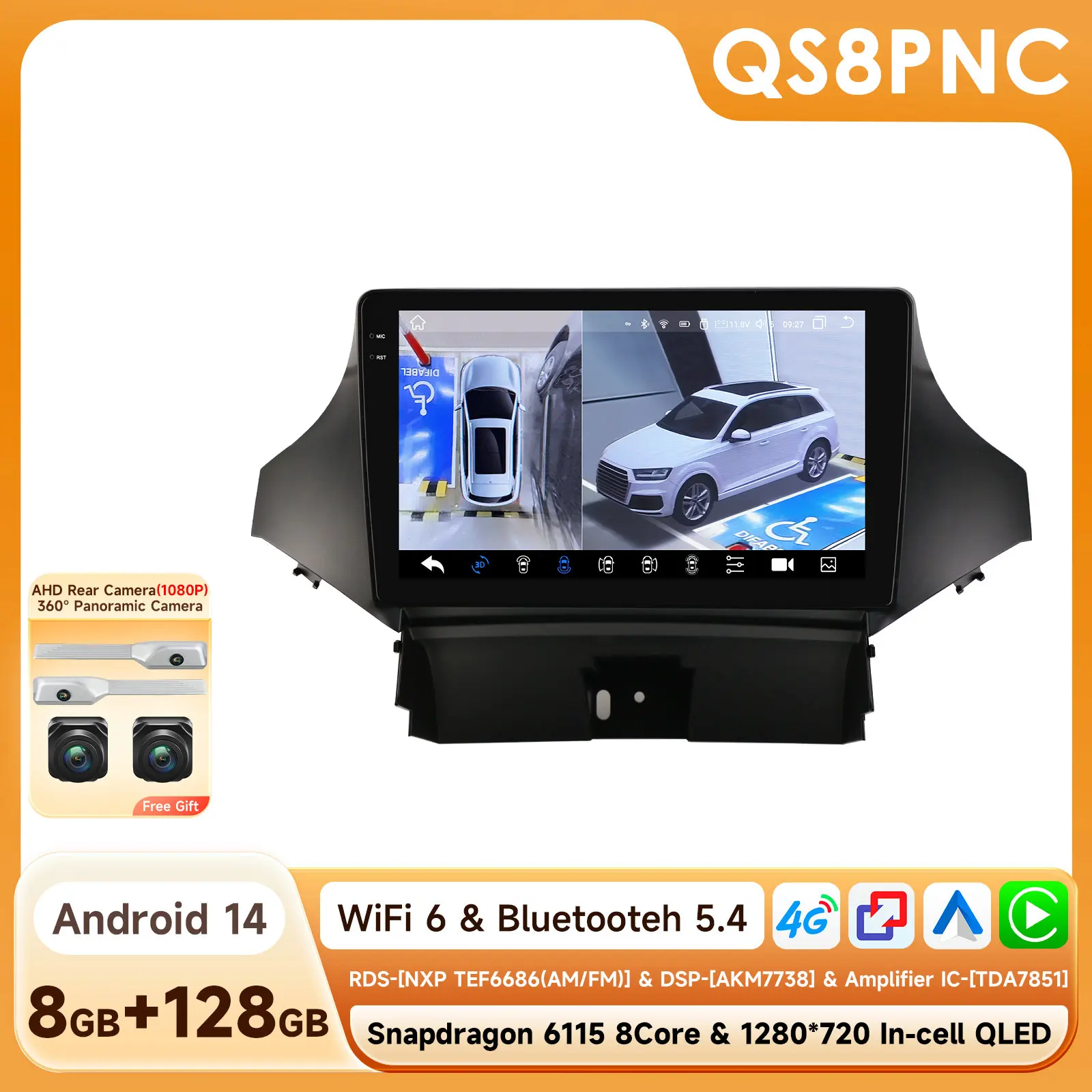 Hizpo Android 14 Stereo Für Chevrolet Orlando 2010-2018 QLED Auto Radio Multimedia Video Player GPS 4G CarPlay 360 Kamera Navi