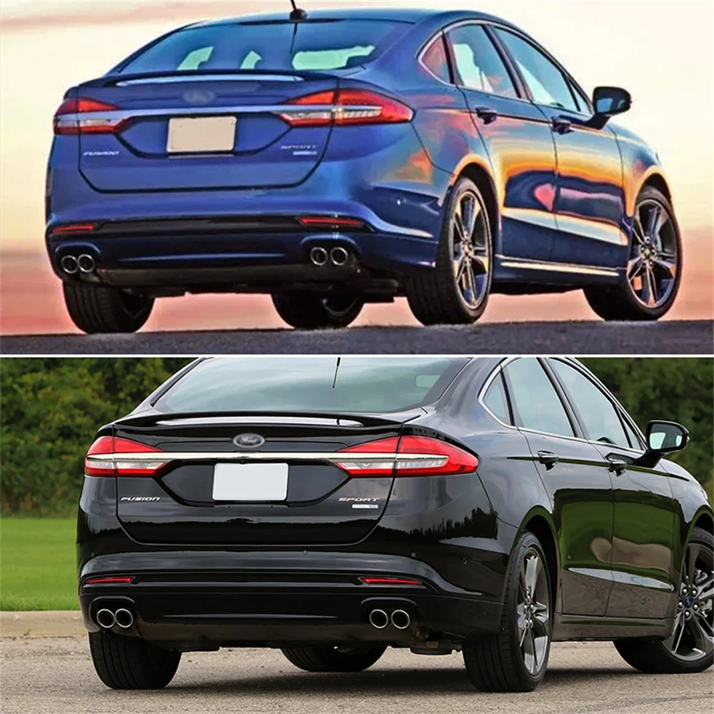 Red LED Rear Bumper Reflector Tail/Brake Lights Rear Fog Lights w/ Sequential Turn Signal For Ford Fusion 2019 2020 2021 2022