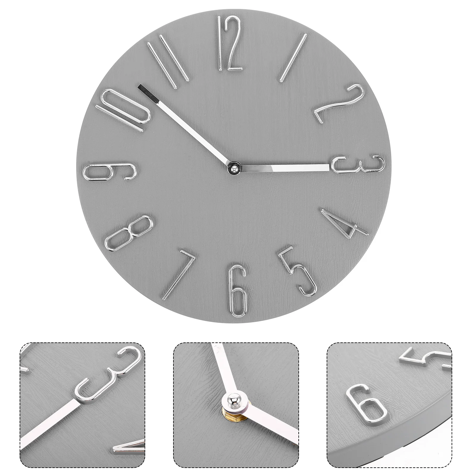 Clock Simple Wall Living Room Decorate Decoration Grey Hanging Decorative Office