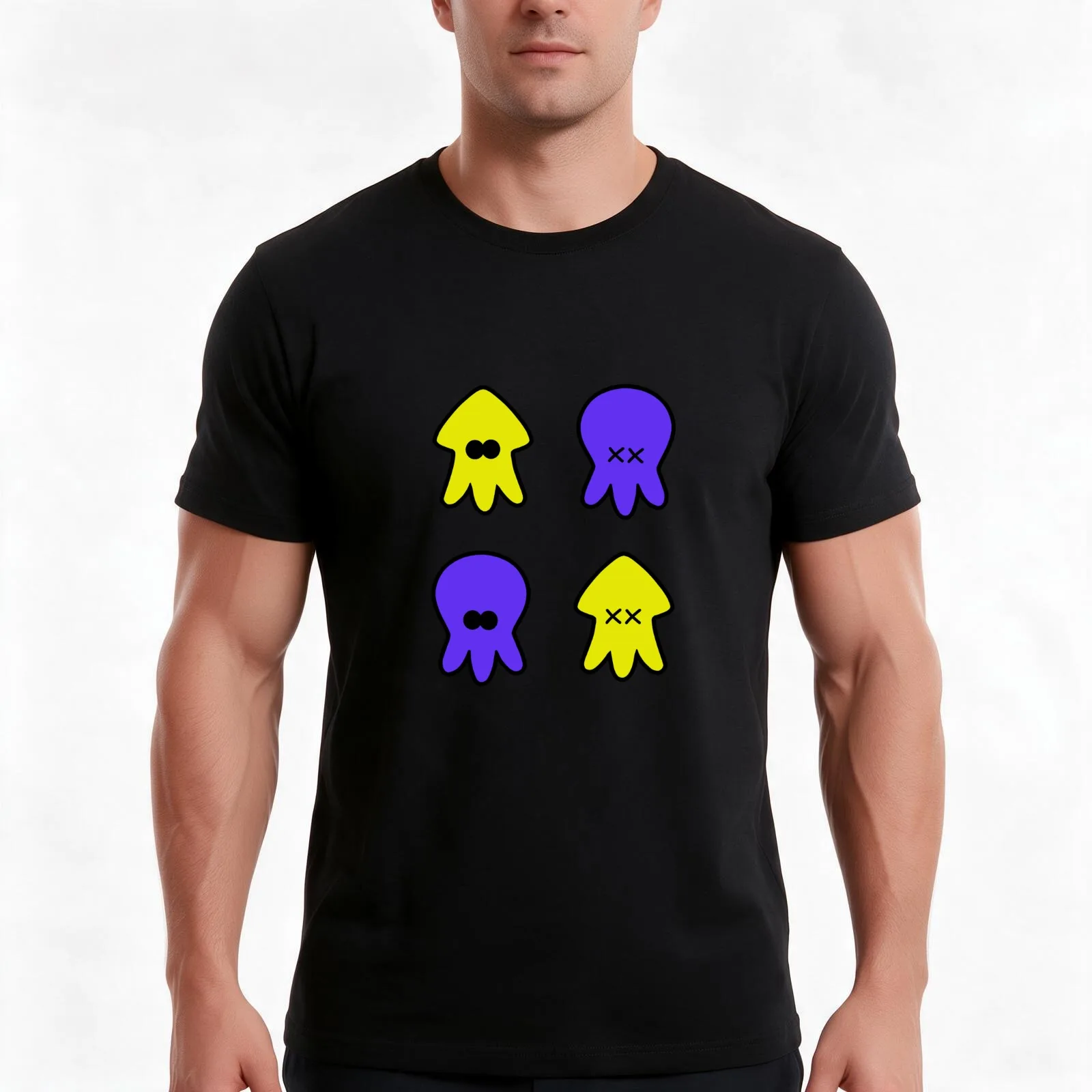octo and inkling stickers T-Shirt Summer Casual Cotton Tee Oversized Streetwear Tops Vintage Graphic Print Unisex Men Women
