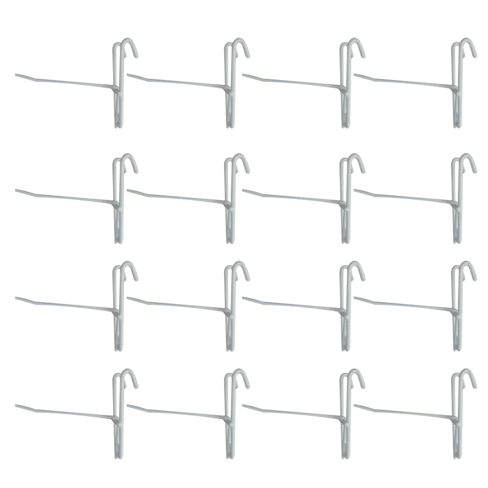 

20Pcs Iron Hooks Strong Safe Multi-Use Hanging Utensils Aprons Bags Clothes White Metal Hooks Hanger for Supermarket