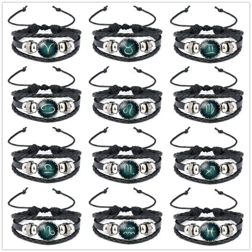 SUEMNG 2025 موضة جديدة 12 كوكبة مضيئة سوار الرجال دلايات جلدية للنساء فتاة بنين هدايا مجوهرات الحفلات #2