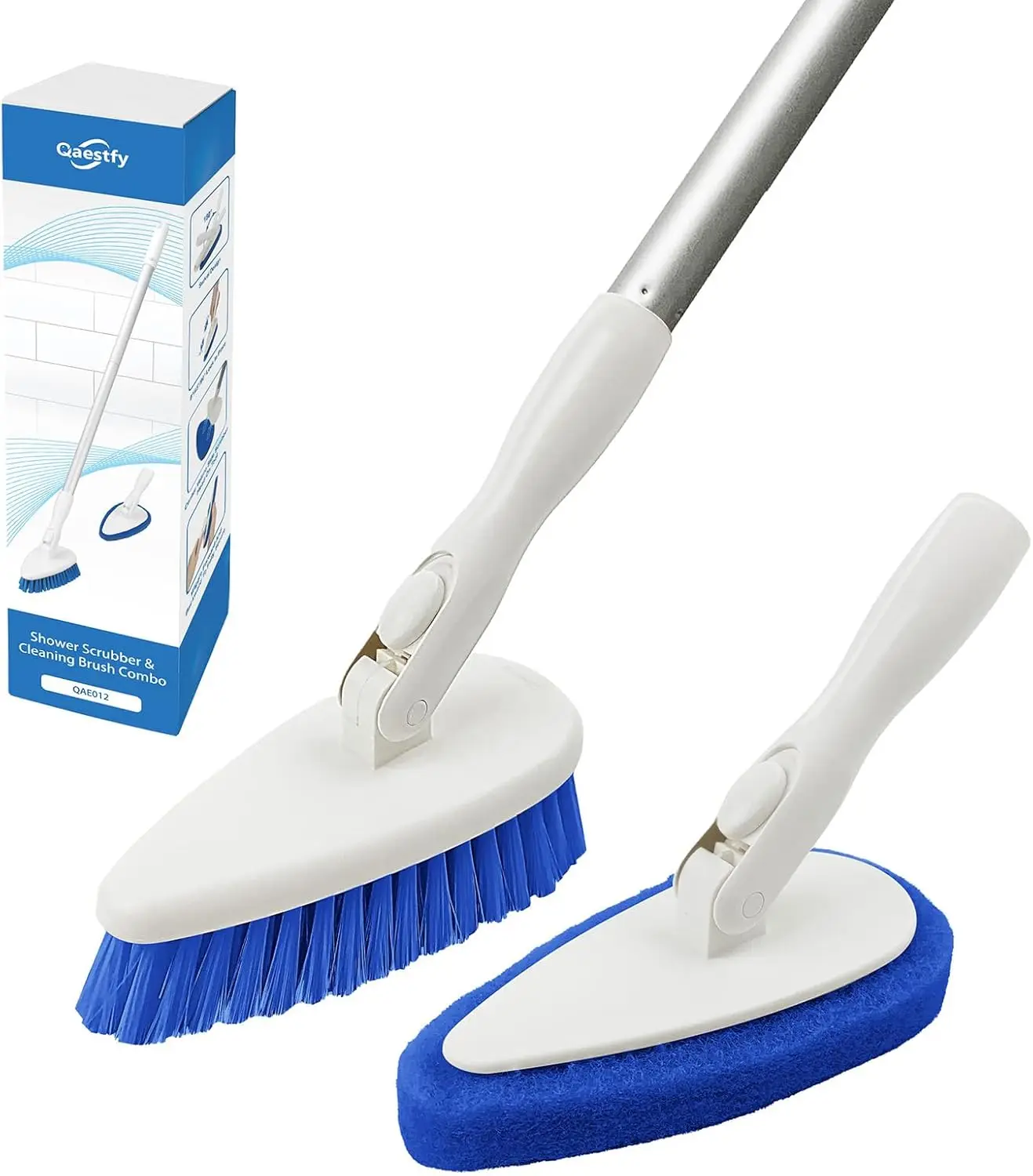 

Shower Scrubber Cleaning Brush Combo Bath Tub Tile Cleaner Scrubber Brush with 51'' Adjustable Long