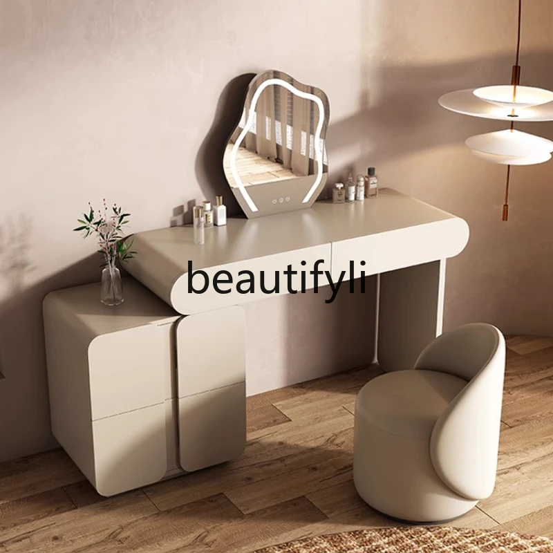 

Quiet wind dresser modern simple integrated makeup table bedroom light luxury small apartment retractable makeup table
