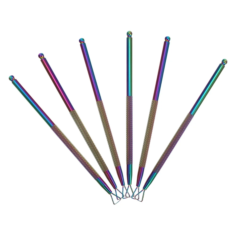 6 قطعة مجموعة انتهازي للبشرة المعدنية ومكشطة لإزالة طلاء الأظافر وحرفية دقيقة سهلة الاستخدام أدوات الأظافر للمنزل والصالون #5