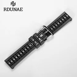 RDUNAE Original Factory Men's Rubber Watch Strap Outdoor Sports Waterproof Retro Classic 19mm 20mm Watch Reloj hombre