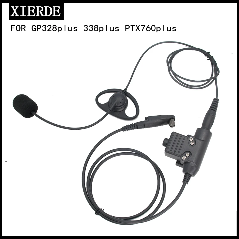 Tactical headset for Motorola GP328plus GP338plus GP344 GP388 EX600 GL2000 Walkie-talkie Laryngeal Microphone U94PTT Headset