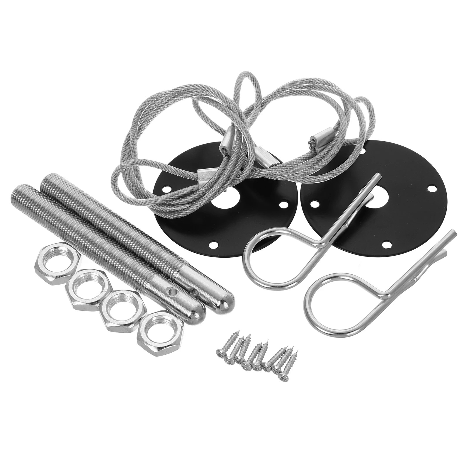 

Car Hood Kit Engine Latch Vehicle Hood Pin Strong Metal Material Universal Set Vehicle Truck Racing Compatible