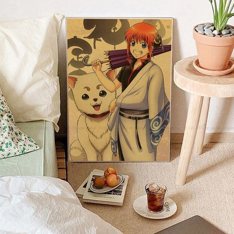 Classic Anime Gintama DIY poster Kraft Paper Vintage Poster Wall Art Painting Study Room Wall Decor image 3