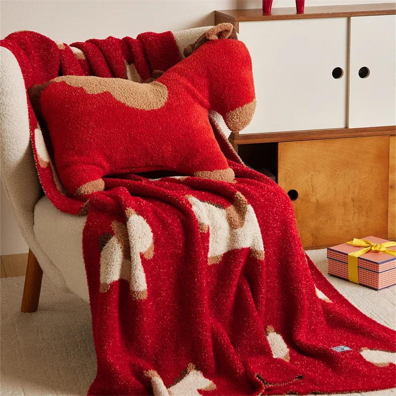 Knitted Half-Pile Fleece Throw Blanket for Sofa or Chair Super Soft Comfortable Shawl Blanket Little Pony Home Decor Blankets