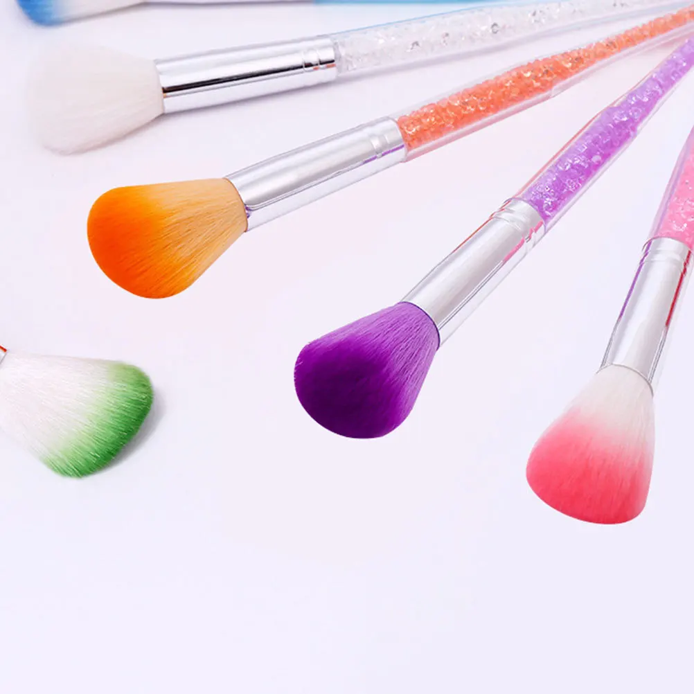 ชุดแปรงทำความสะอาดด้ามยาว 7 ชิ้น แปรงปัดฝุ่นทำเล็บ ขนแปรงนุ่ม อุปกรณ์ทำเล็บมือและเล็บเท้า ชุดกำจัดฝุ่นเล็บ