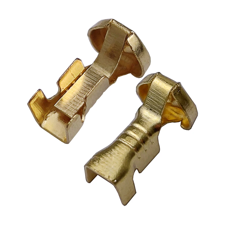 50 Pcs / 100 Pcs Auto Brass Wire Harness Connector Crimp Terminal Fuse Holder Button Contact DJ9007A Gold 5x20mm 6X30mm