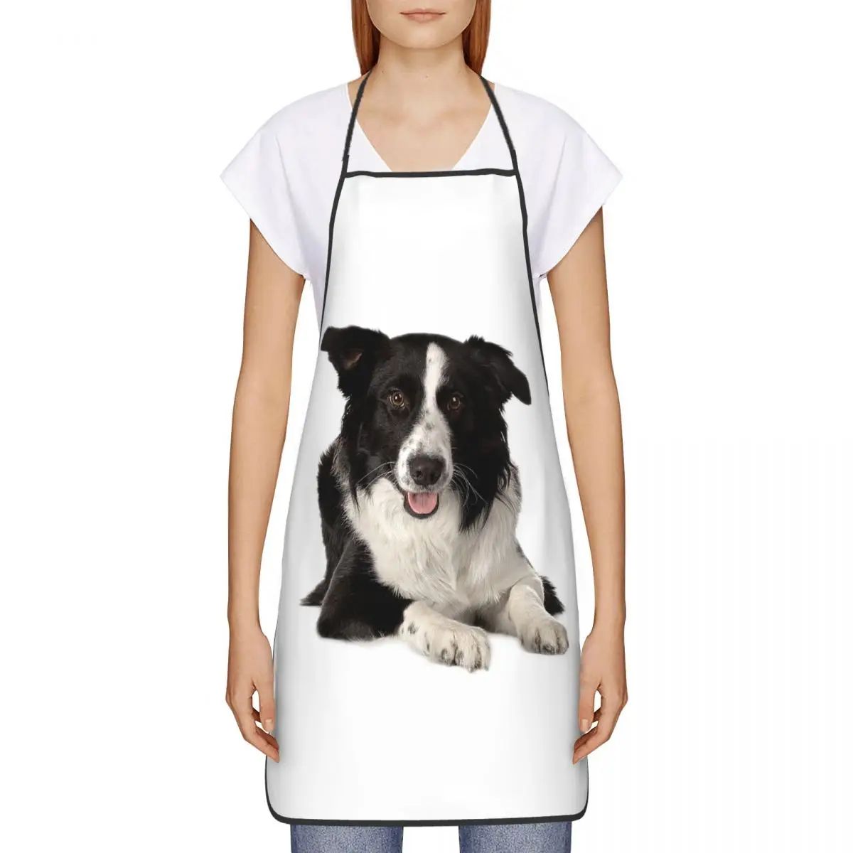 Border Collie Apron Women Men Unisex Bib Pet Dog Gift Kitchen Cooking Tablier Cuisine Chef Baking