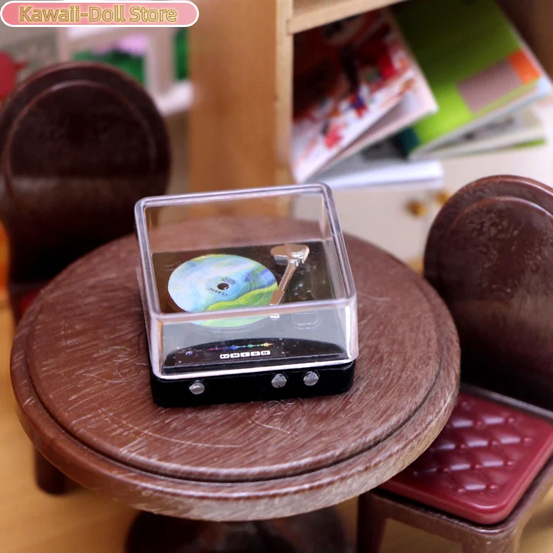 1:12 Dollhouse Miniature CD Player เครื่องเล่นแผ่นดิสก์บ้านชุดของเล่นตกแต่งบ้านตุ๊กตาอุปกรณ์เสริม