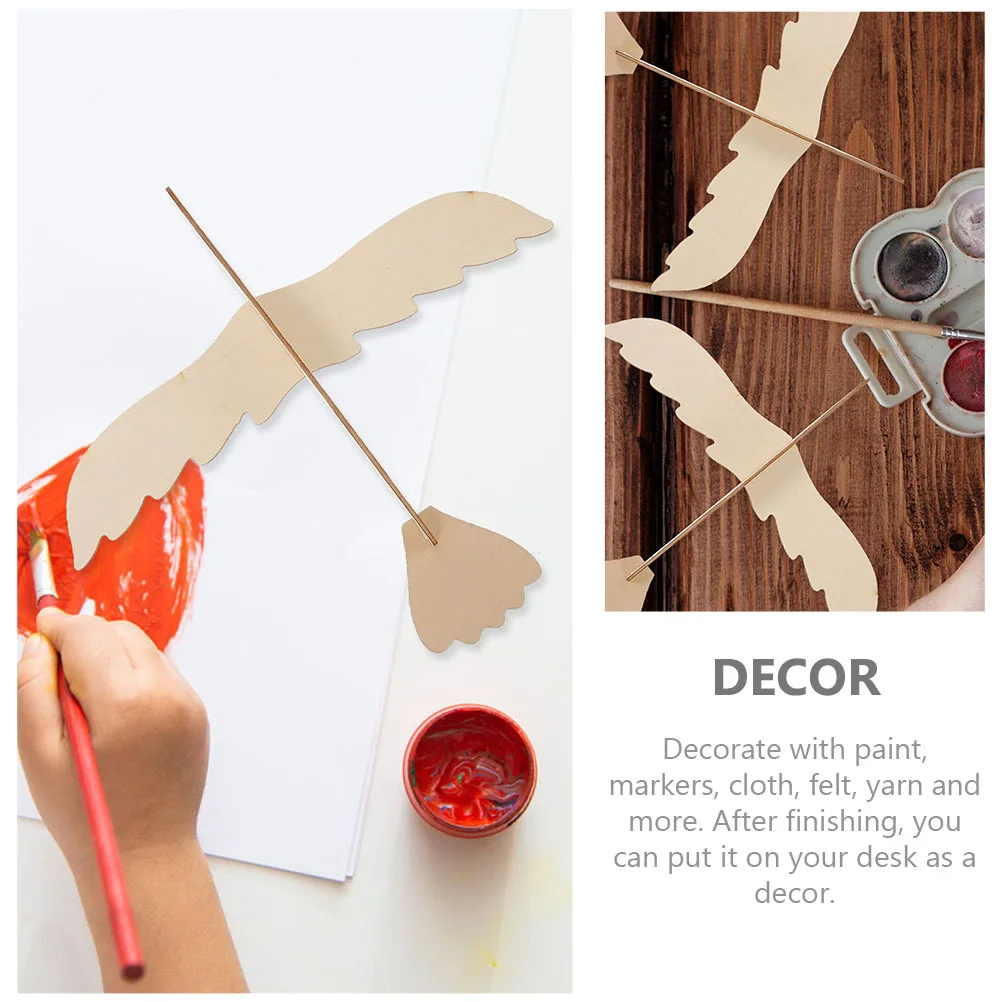 

4Pcs DIY Wooden Eagle-Shaped Airplane Kids Graffiti Handicraft Educational Craft for Children Creativity