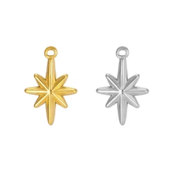 EUEAVAN 5pcs North Star Stainless Steel Pendant Charms Necklace Earrings Bracelet Jewelry Making Supplies DIY Crafts Wholesale