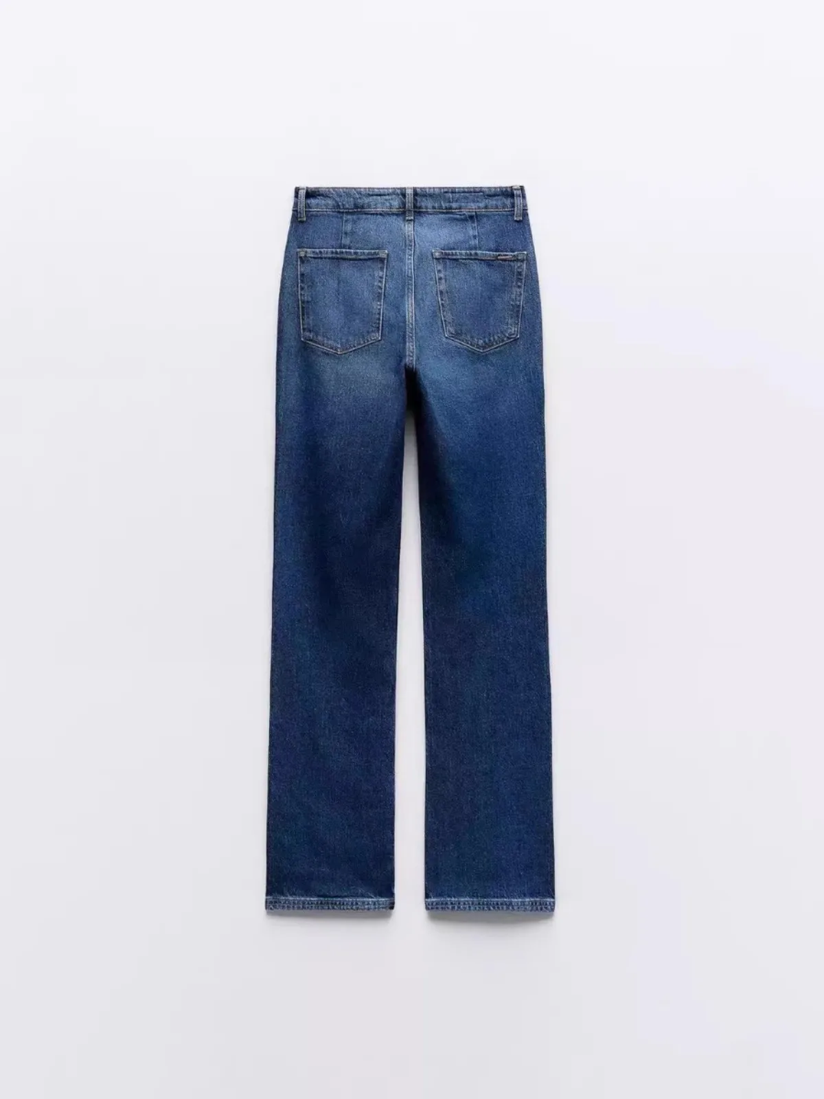 High Waist Bell Bot Denim Jeans for Women Spring 2024 Button Decorated Straight Leg Long Trousers Slimming Effect