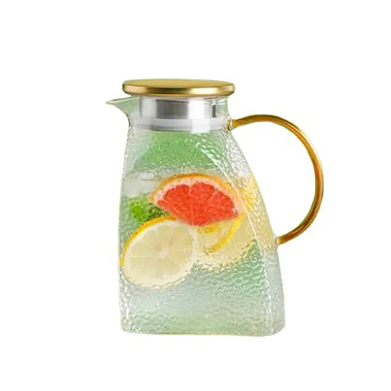 Large Capacity Clear Glass Water Pitcher with Handle Heat Resistant Cold and Hot Kettle Tea Pot Juice Jug 1500 ml 1800ml