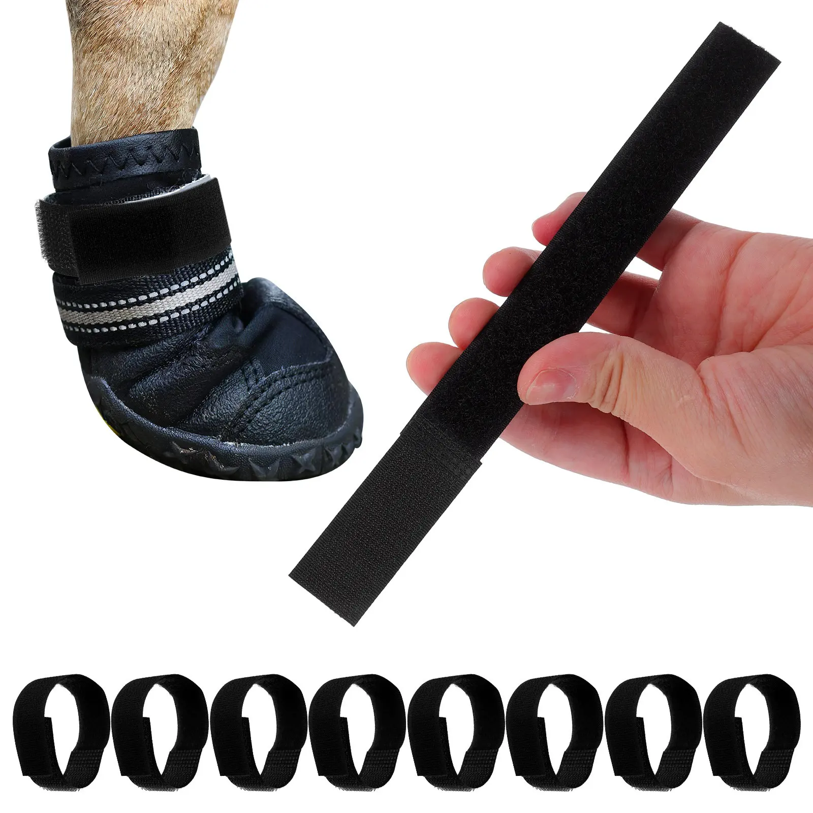 10Pcs Doggie Sock Holders Anti Fall Waterproof Bootie Straps Adjustable Slip Resistant Paw Protector Bands for Walking Play