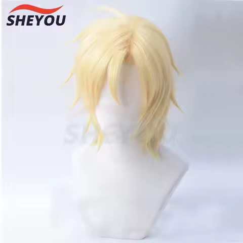 Anime Banana Fish Ash Lynx Wigs Aslan Jade Callenreese Golden Heat Resistant Hiar Synthetic Cosplay Wig Wig Cap