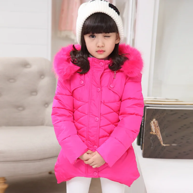 2024 New Winter Jackets For Girls Coat Fashion Long Style Hooded Outerwear Thicken Warm Children's Clothing 3 4 5 6 8 10 12 Year