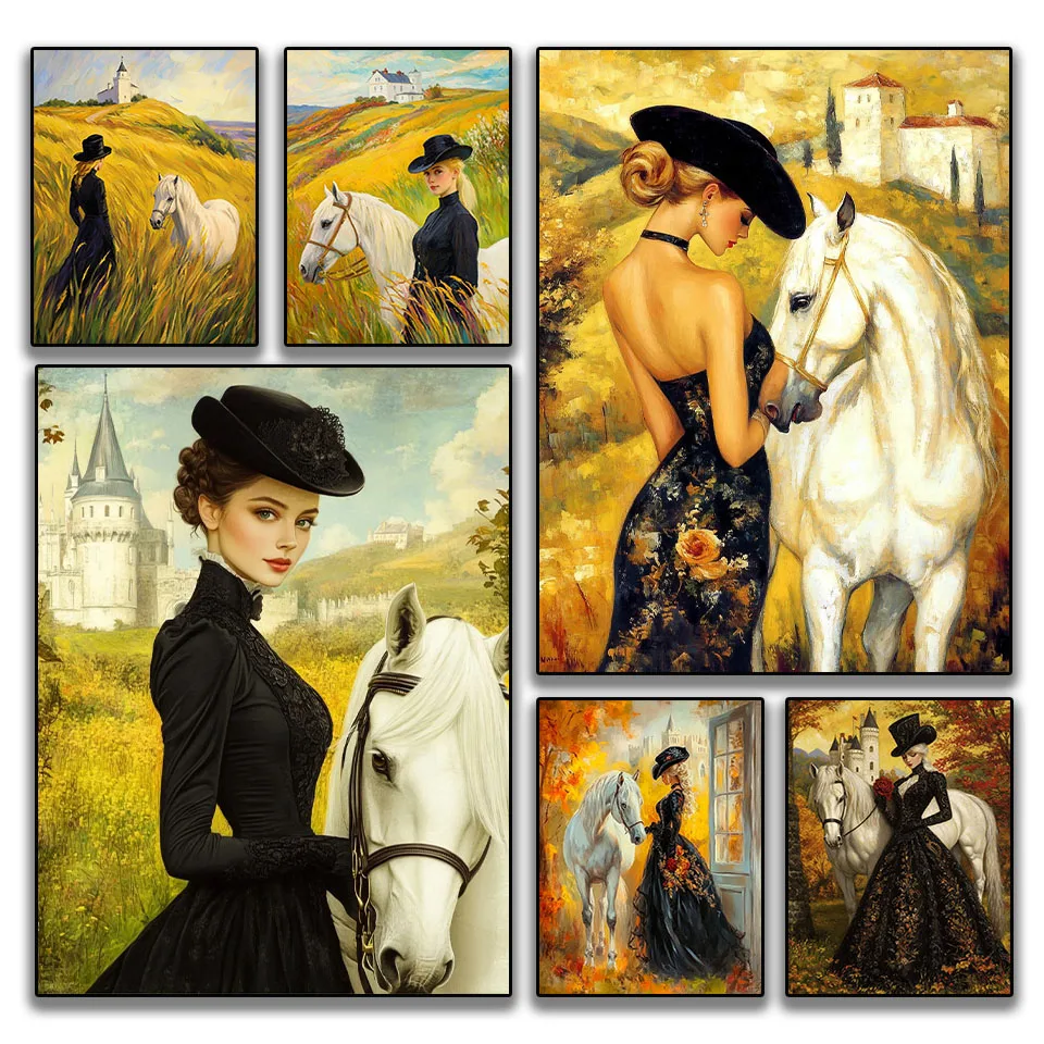 

5D DIY Diamond Painting New arrival Mosaic Cross-Stitch Kit Full Drill Square Round Rhinestone Woman horse embroidery Home Decor