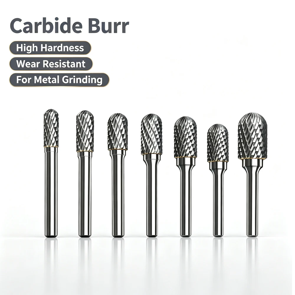 1pc 6mm-16mm Carbide Rotary Rasp File Double Slot Carbide Rotary File Drill Milling Carving Bit Tool For Metal Wood Working