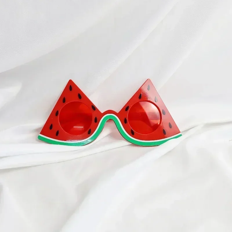 MOONBIFFY Watermelon Shaped Children Adult Glasses Summer Fruit Theme Party Hawaii Beach Kids Boy Birthday Event Decoration