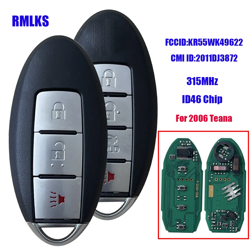 

New Keyless Fob Smart Key Prox For Nissan Altima Maxima Murano 07-14 KR55WK48903 KR55WK49622 Car Smart Remote Key 315Mhz