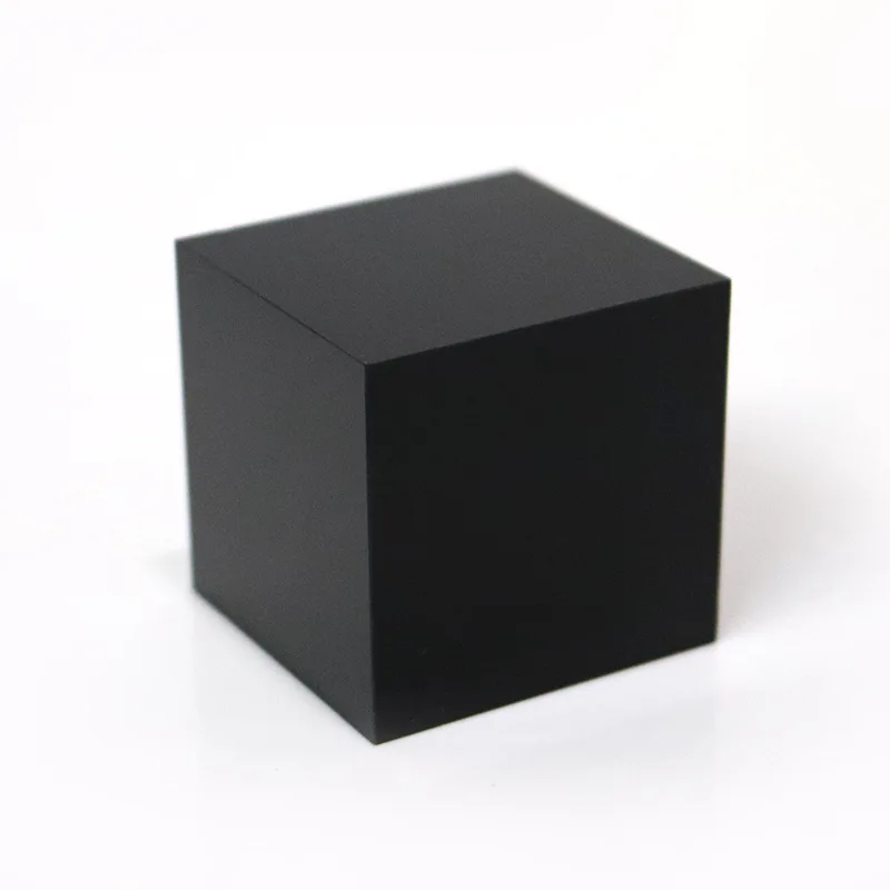 Acrylic Square Display Block Black Polished Cube Jewelry Stand Ring Showcase Holder Base for Figures,Cosmetics,Perfume,Doll