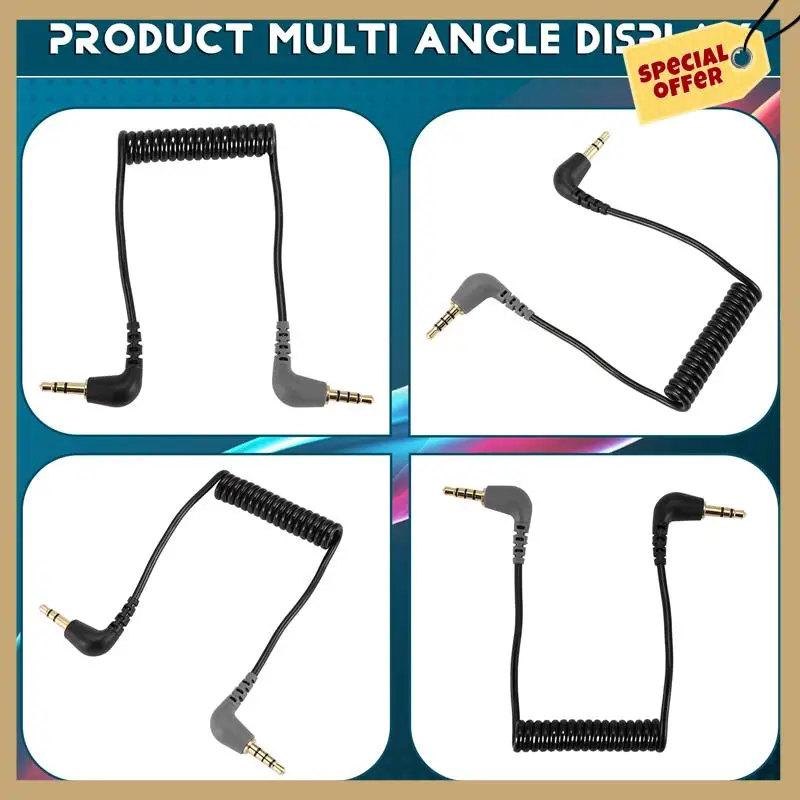 Einstellbare TRS zu TRRS Mikrofonkabel Ersatzfeder Spiraldraht Verbindungskabel Linie für Rode SC7-WMAN