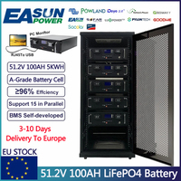 EASUN POWER 51.2V 100AH LiFePO4 Battery 5KWH A Grade Lithium Battery Pack CAN RS485 BMS 6000+ Cycle Home Battery EU TAX FREE