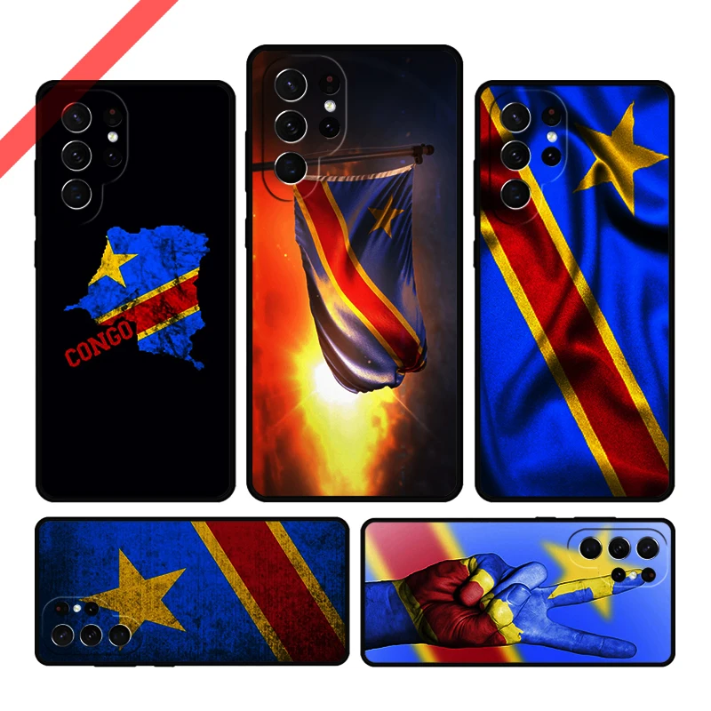 Congo Democratic Republic Flag Phone Case For Samsung Galaxy S20 FE S21 S10 S23 Plus S24 S22 Ultra Note20 Note10 S9 S8 Cover