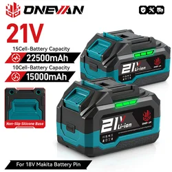 ONEVAN Lithium Battery 22500mAh 15000mAh Rechargeable Capacity Indicator For 21V 18V Makita Battery Pins Electric Power Tool