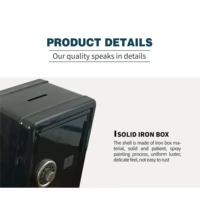 Household Insurance Box Vertical Mini Metal Safe Car Safe Key Insurance Cabinet Desktop Decoration Piggy Bank 3