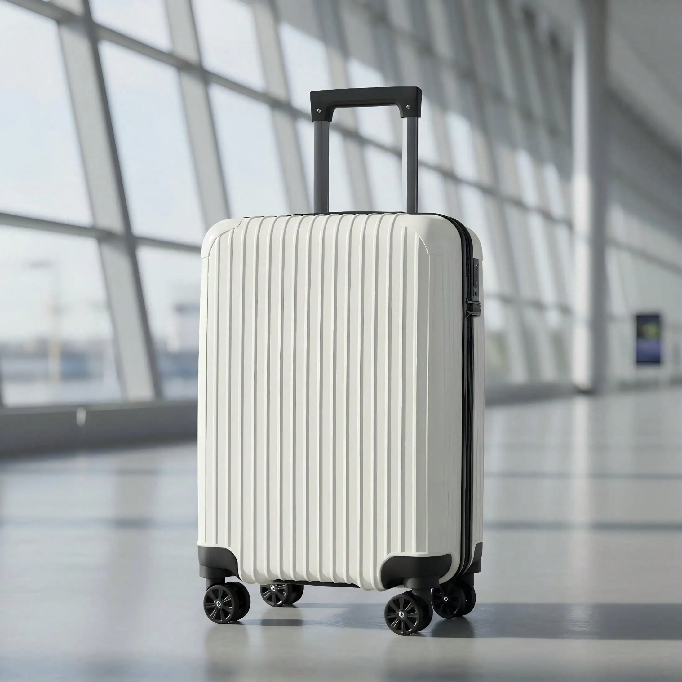 Vertical Stripe Style 20-Inch Luggage, Equipped With Swivel Silent Wheels, A Travel Suitcase That Doesn't Require Checking In, A Travel Bag, A Luggage Box, A Travel Bag Set, A Suitcase Combination, A Luggage Set, A Luggage Bag. Luggage Case Trolley