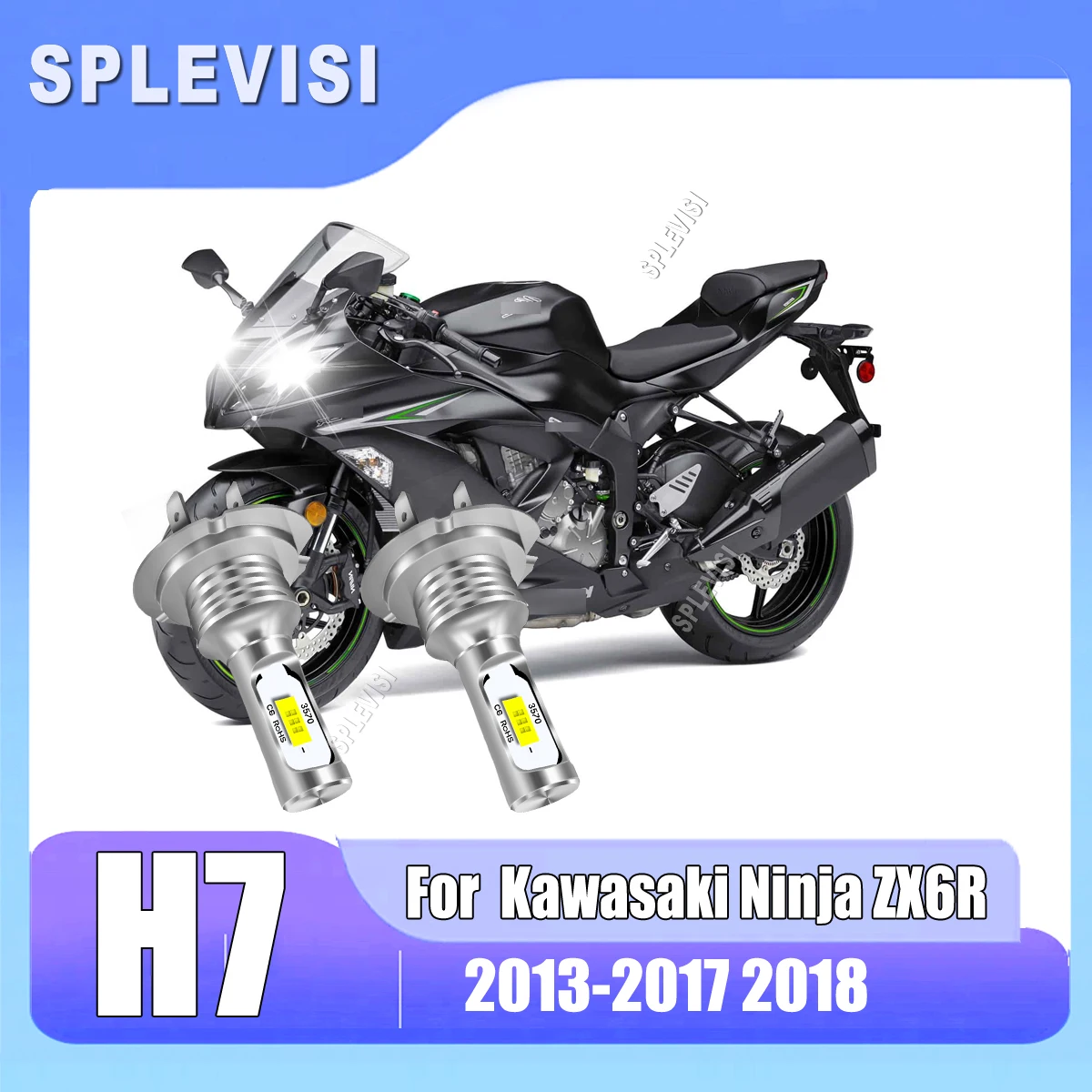 

12v H7 Motorcycle Led 6000K Headlight Bulbs - reminiscent of daylight For Kawasaki Ninja ZX6R 2013 2014 2015 2016 2017 2018