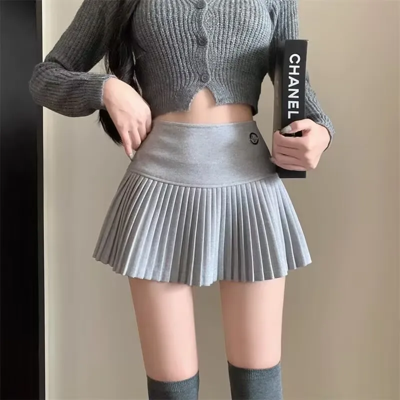 Lolita Elegant Vintage Pleated Skirt Women Sexy High Waist A-line Patchwork Y2k Skirt Korean Preppy Style Kawaii Mini Skirts