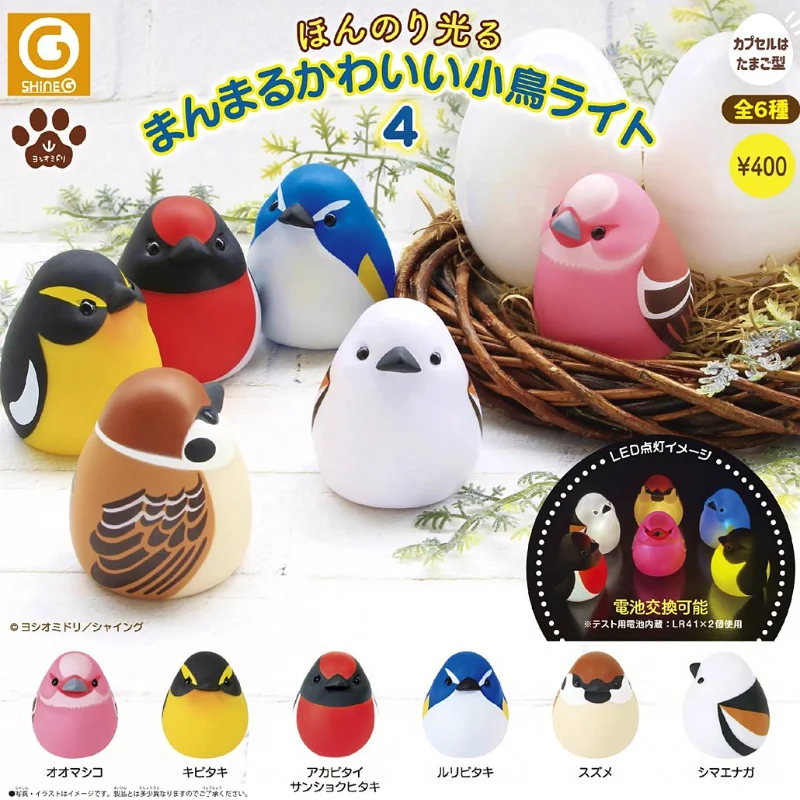 SHINE-G Cute Kawaii Japan Gashapon Figure Light Bird Titmouse Parrot Figurine Anime Gachapon Capsule Toys Creativity Kids Gift