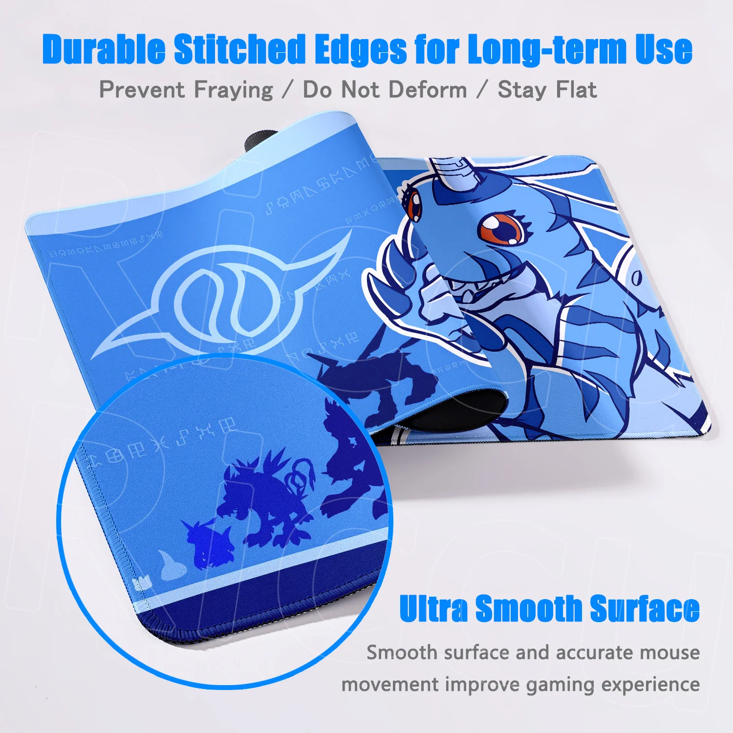 اليابان أنيمي ماوس لطيف Gabumon سرعة لوحة المفاتيح حصيرة 90X40 سنتيمتر المطاط عدم الانزلاق قاعدة الجدول الوسادة D-Digimon محمول ألعاب مكتب السجاد
