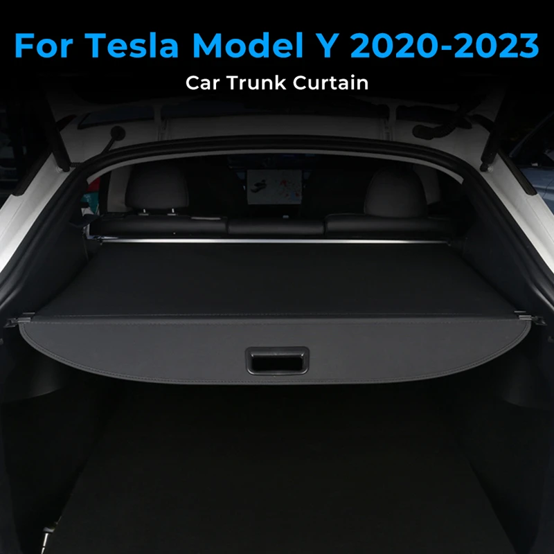 Car Trunk Cargo Cover for Tesla Model Y Accesories 2020-2023 2022 Curtain Rear Boot Tray Shield Organizer Partition Privacy Mats